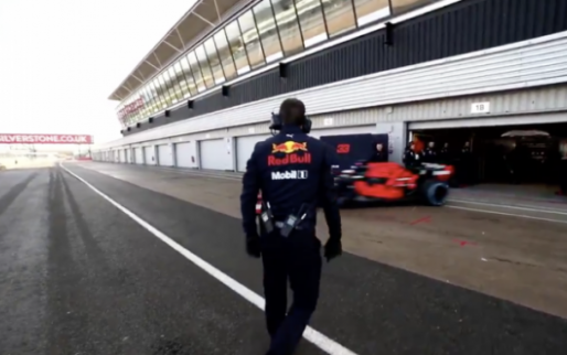 Red Bull's RB15 sets off for first lap around Silverstone 