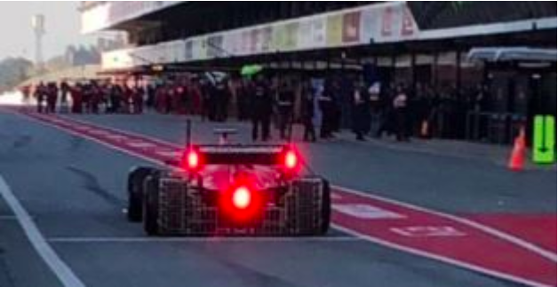 New rear-wing lights on Formula 1 cars in Barcelona!