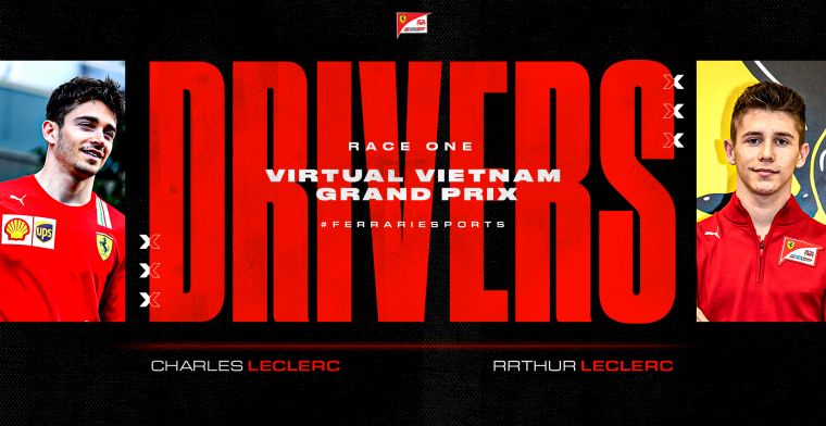 Brother of Charles Leclerc participates in virtual Grand Prix on Sunday.