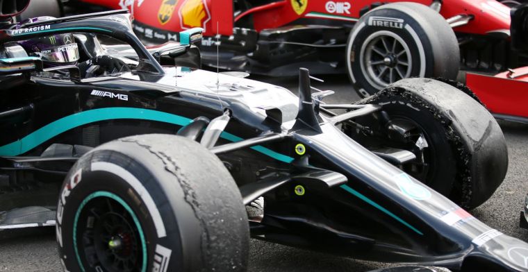 Why was Hamilton allowed to keep on driving with a flat tire?