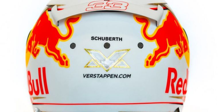 Verstappen shows the helmet he will be racing with this year
