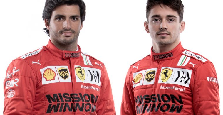The new helmets and overalls of Leclerc and Sainz at Ferrari