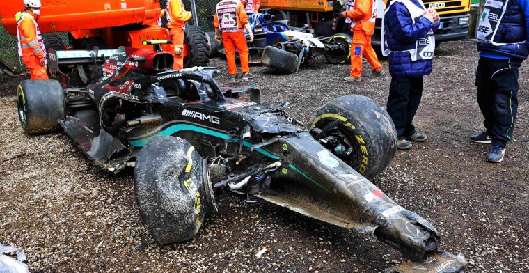 Mercedes confirms: irreparable damage to W12 Bottas after Imola crash