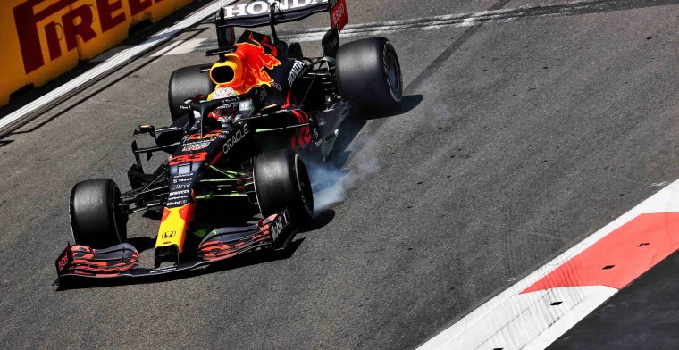 What is Verstappen suggesting here with his message on the radio after crash?