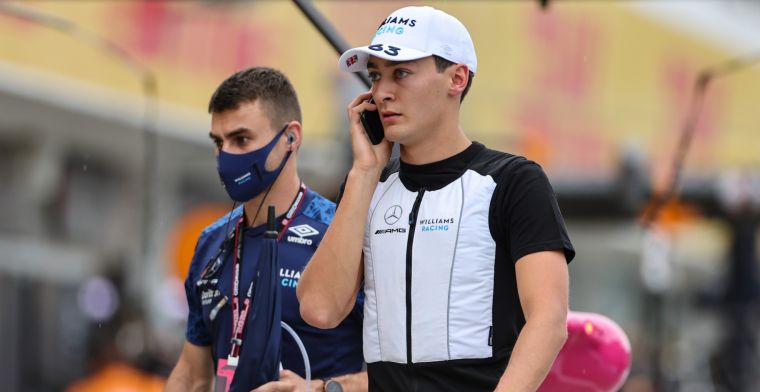 George Russell at the wheel of a Mercedes for test in Hungary