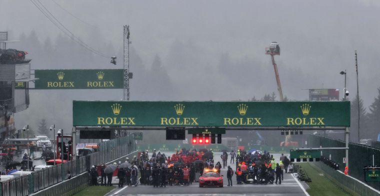 Start of the Belgian Grand Prix postponed, lots of rain in Spa!