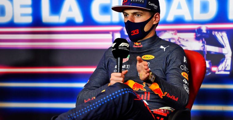 Verstappen takes a seat next to his 'big friend' for the press conference