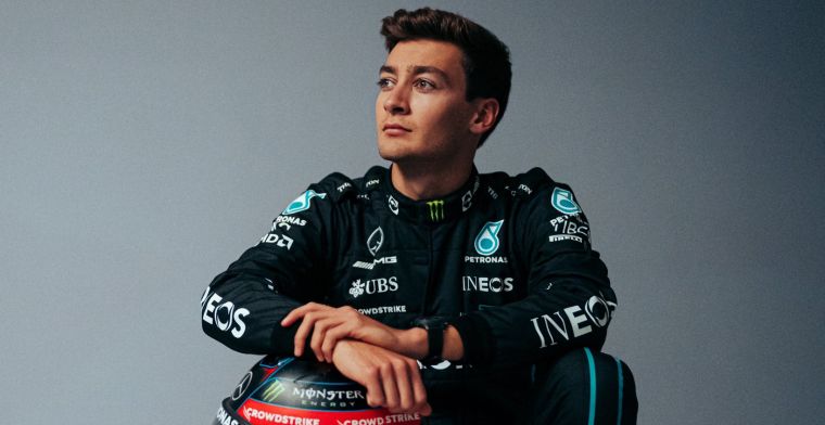 Russell shows off new helmet and appears to hint at Mercedes livery