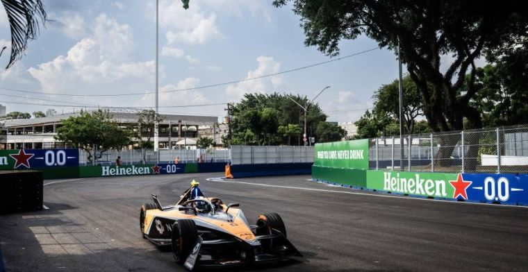 Vandoorne hits the wall during FP1 Formula E in Sao Paulo, Buemi fastest