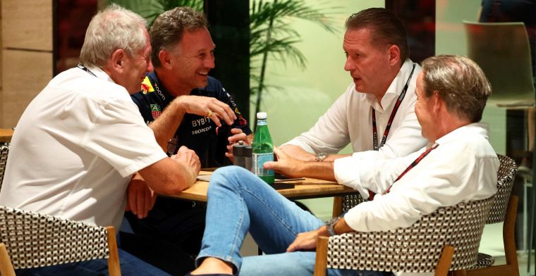 De qué hablaron Jos Verstappen y Horner durante su charla en Bahréin